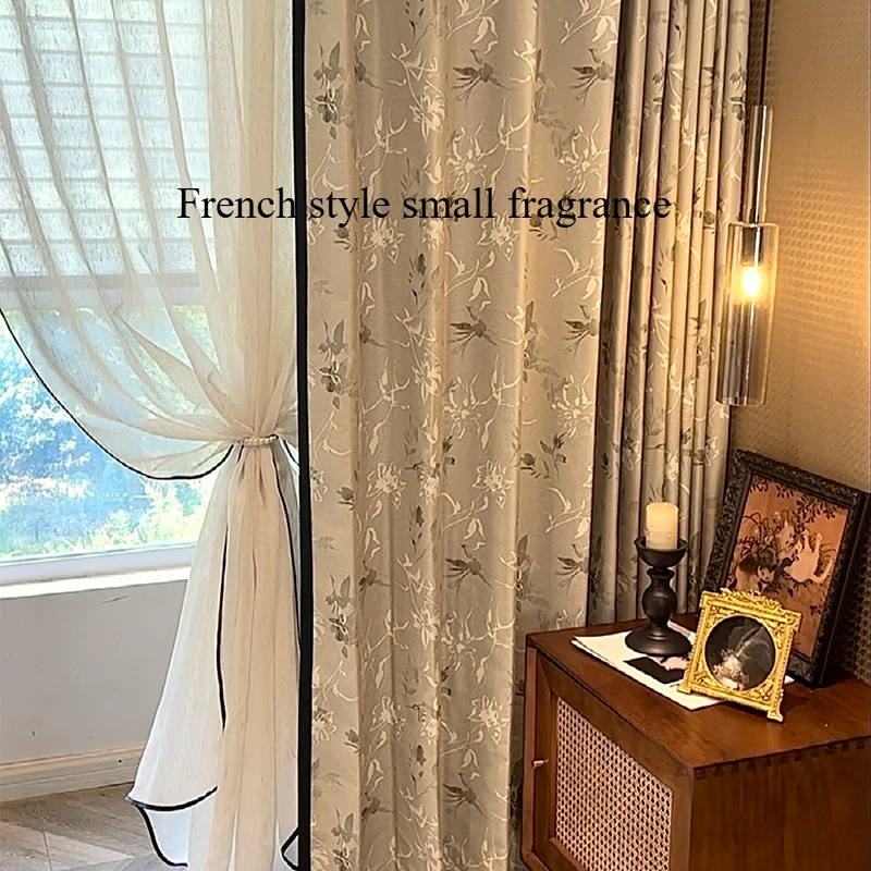 Home Fragrance French - Rideau de bordure noire de luxe