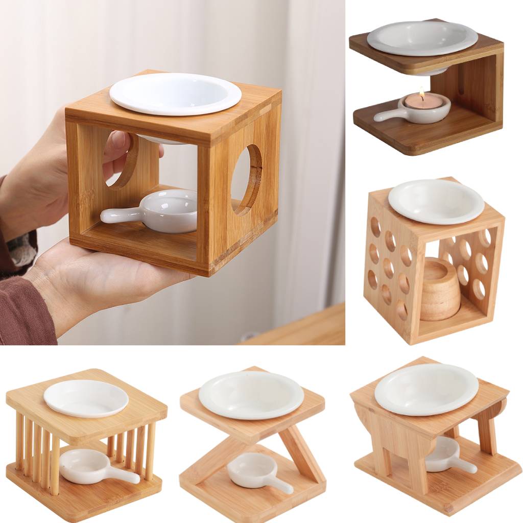 Ceramic Oil Burner - Brûleur d'Huiles Essentielles en Bois avec