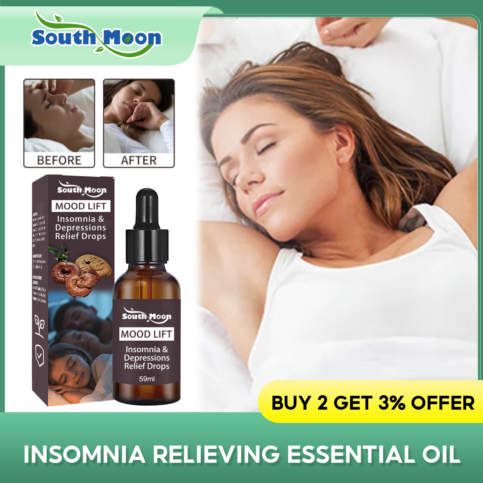 Lavender Pillow Spray - Gouttes de traitement de l'insomnie, sommeil