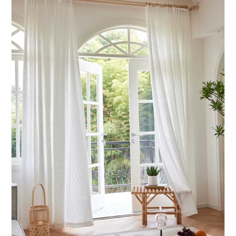 Home Fragrance French - Rideaux en voile opaque translucide blancs,