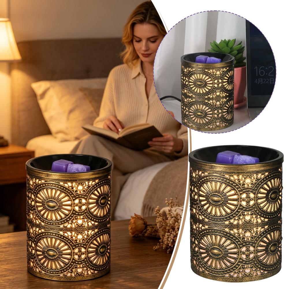 Home Fragrances - Nouvelle Veilleuse Parfumée Dorée Géométrique en