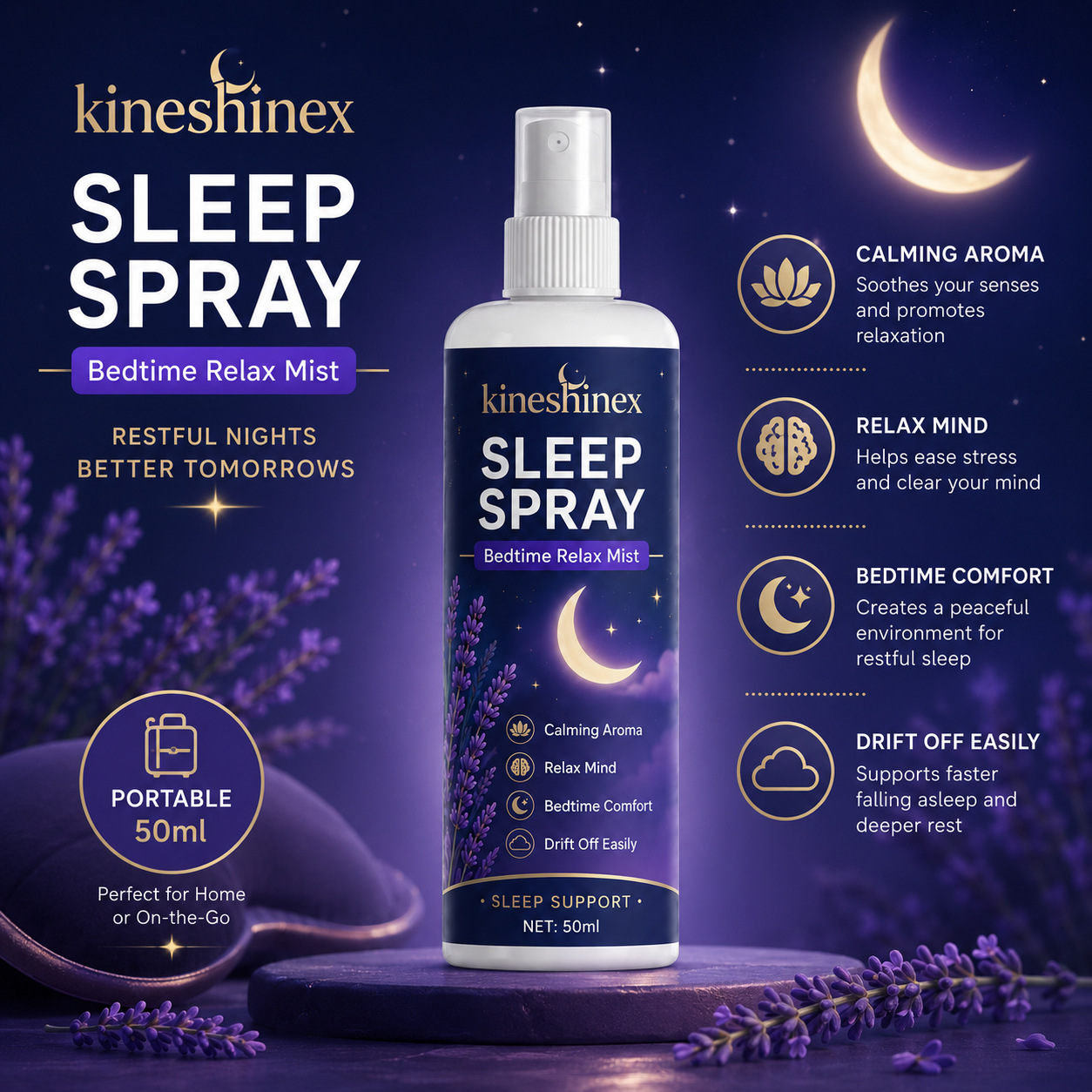Lavender Pillow Spray - Spray pour le sommeil – Brume